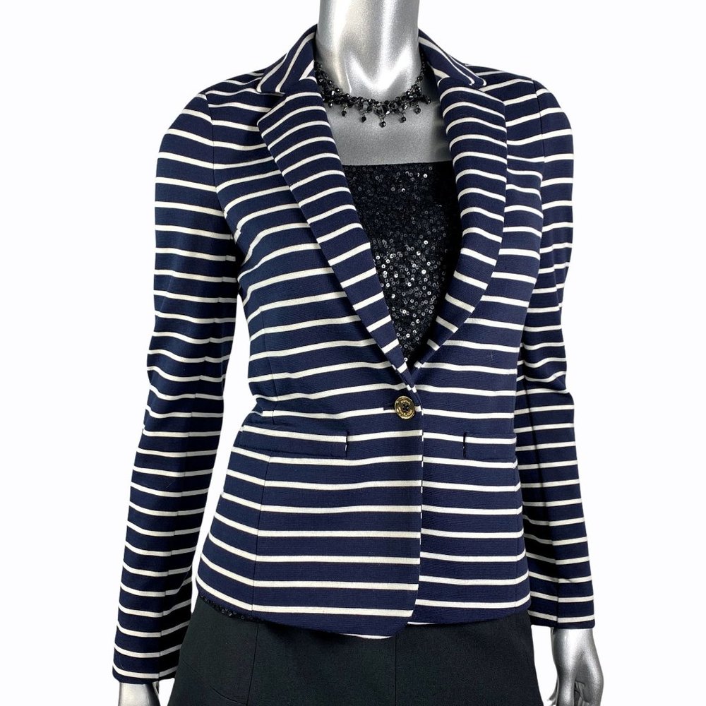 MICHAEL Micheal Kors Blue Striped Blazer 2